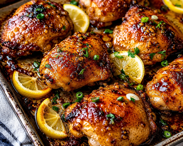 Honey-Ginger Lemon Roasted Chicken Thighs