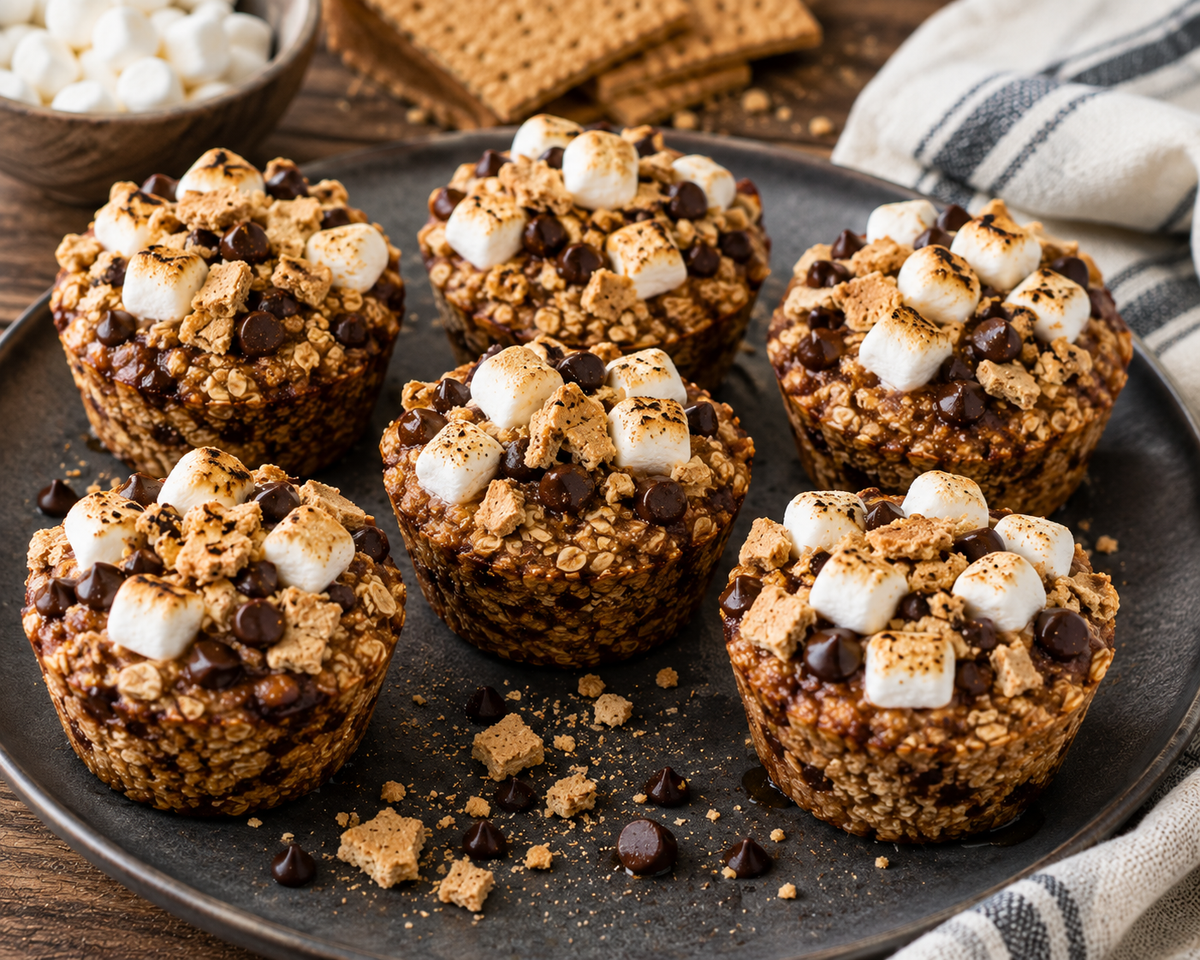 S’mores Baked Oatmeal Cups