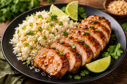 Pork Tenderloin with Coconut-Lime Rice